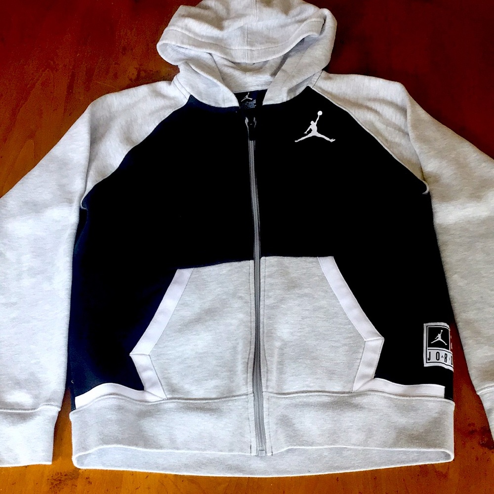 Black and gray Jordan Zip-up hoodie